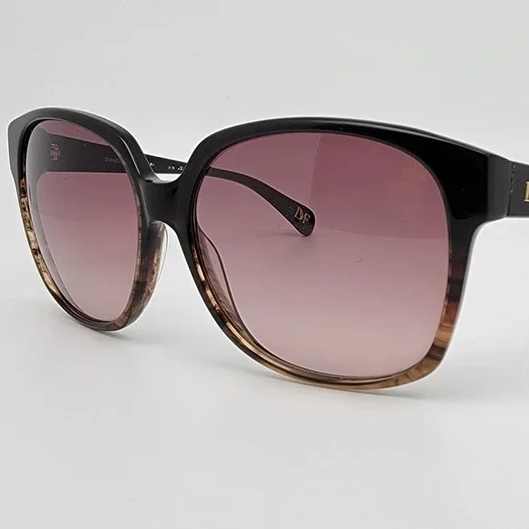 Diane Von Furstenberg Black Frame Sunglasses with Brown Gradient Lenses DIANE VON FURSTENBERG-DVF663S ARDEN 240 Cateye Sunglasses  main image 3